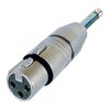 Neutrik NA2FP 3-pólusú XLR aljzat - 6,3 mm-es TS dugó átalakító