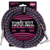 Ernie Ball 6063 fekete/piros/kék/fehér 7,65m szövet gitárkábel
