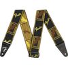Fender Weighless Monogram Black/Yellow/Brown gitárheveder