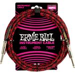 Ernie Ball 6394 fekete-piros 3 m szövet gitárkábel