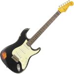 Fender Custom Shop 1960 Stratocaster Heavy Relic RW Aged Black over 3-Color Sunburst elektromos gitár