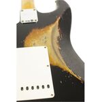 Fender Custom Shop 1960 Stratocaster Heavy Relic RW Aged Black over 3-Color Sunburst elektromos gitár