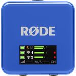 RODE Wireless GO Gen 3 kétcsatornás vezetéknélküli csíptetős mikrofon szett - kobaltkék
