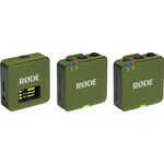 RODE Wireless GO Gen 3 kétcsatornás vezetéknélküli csíptetős mikrofon szett - sötétzöld
