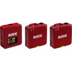 RODE Wireless GO Gen 3 kétcsatornás vezetéknélküli csíptetős mikrofon szett - piros