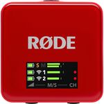 RODE Wireless GO Gen 3 kétcsatornás vezetéknélküli csíptetős mikrofon szett - piros