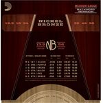 D'Addario NB13556BT Nickel Bronze 13,5-56 akusztikus gitárhúr