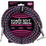 Ernie Ball 6063 fekete/piros/kék/fehér 7,65m szövet gitárkábel