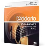 D'Addario EJ10 80/20 Bronze 10-47 akusztikus gitárhúr