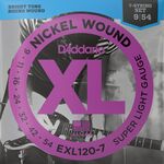 D'Addario EXL120-7 Nickel Wound 9-54 elektromos gitárhúr
