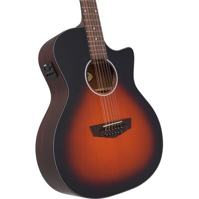 D'Angelico Premier Fulton LS Satin Vintage Sunburst 12-húros elektro-akusztikus gitár