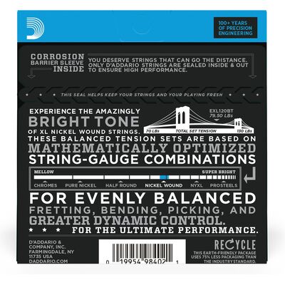 D'Addario EXL120BT Nickel Wound 09-40 elektromos gitárhúr