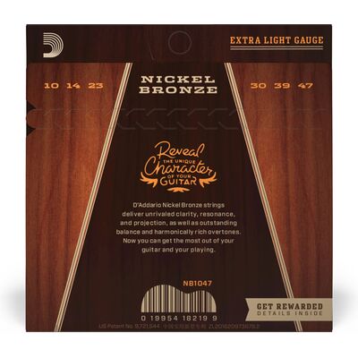 D'Addario NB1047 Nickel Bronze 10-47 akusztikus gitárhúr