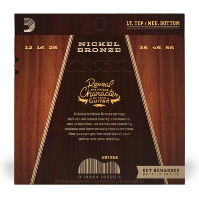 D'Addario NB1256 Nickel Bronze 12-56 akusztikus gitárhúr