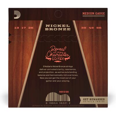 D'Addario NB1356 Nickel Bronze 13-56 akusztikus gitárhúr
