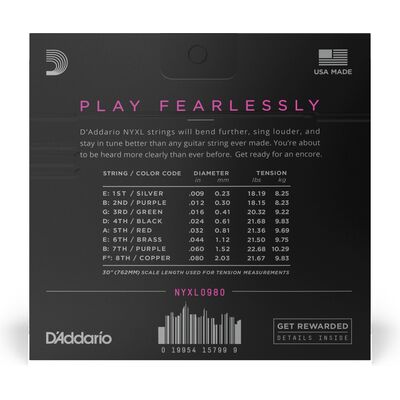 D'Addario NYXL0980 Nickel Wound 09-80 elektromos gitárhúr