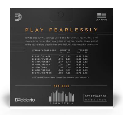 D'Addario NYXL1059 Nickel Wound 10-59 elektromos gitárhúr