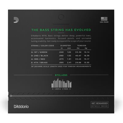 D'Addario NYXL4095 Nickel Wound 040-095 basszus gitárhúr