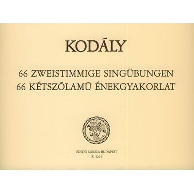 66 kétszólamú énekgyakorlat (Kodály) - kotta