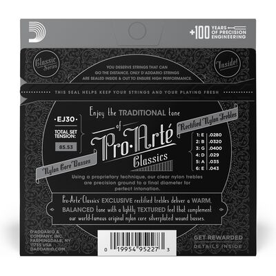 D'Addario EJ30 Rectified Nylon klasszikus gitárhúr