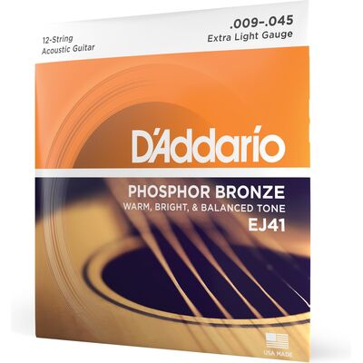 D'Addario EJ41 Phosphor Bronze 12-húros 9-45 akusztikus gitárhúr