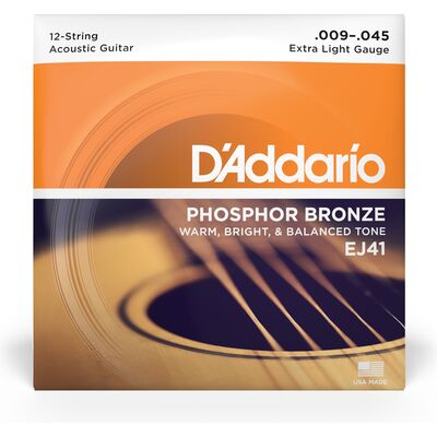 D'Addario EJ41 Phosphor Bronze 12-húros 9-45 akusztikus gitárhúr