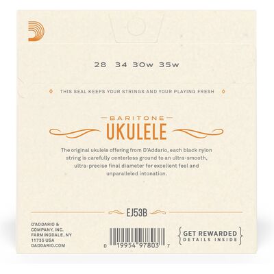 D'Addario EJ53B bariton ukulele húr