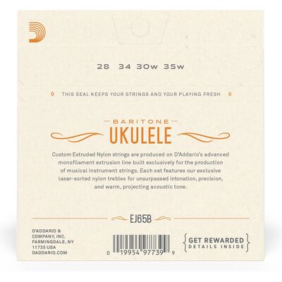 D'Addario EJ65B bariton ukulele húr