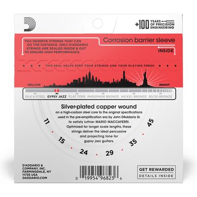 D'Addario EJ84M Gipsy Jazz 11-45 akusztikus gitárhúr