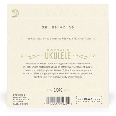 D'Addario EJ87S szoprán ukulele húr
