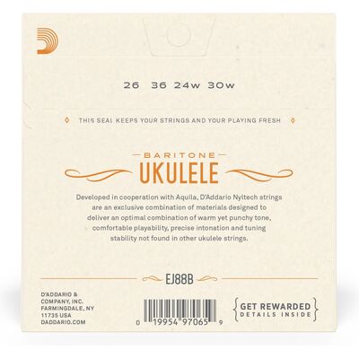 D'Addario EJ88B bariton ukulele húr