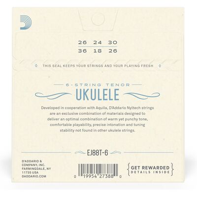 D'Addario EJ88T-6 tenor ukulele húr