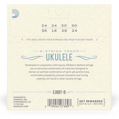 D'Addario EJ88T-8 tenor ukulele húr