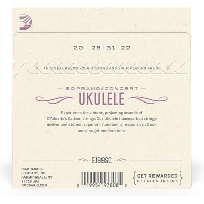 D'Addario EJ99SC szoprán-koncert ukulele húr
