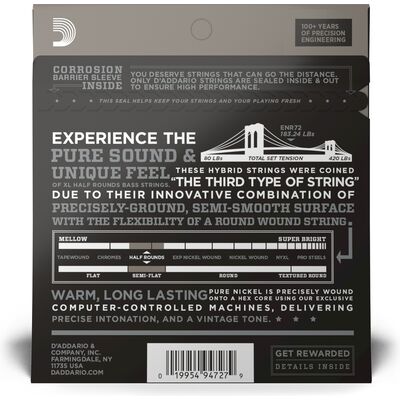 D'Addario ENR72 Half-Round 50-105 basszus gitárhúr