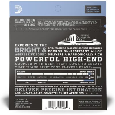 D'Addario EPS170-5 ProSteels 45-130 basszus gitárhúr
