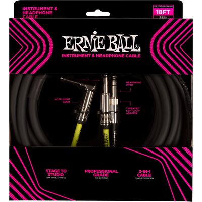 Ernie Ball 6411 hangszer-fejhallgató kombó kábel
