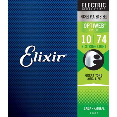 Elixir 19062 OPTIWEB Coating Super Light 10-74 8-húros elektromos gitárhúr