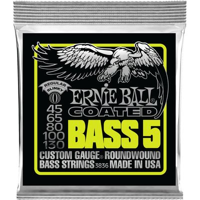 Ernie Ball 3836 Coated Regular Slinky Bass 45-130 5-húros basszus gitárhúr