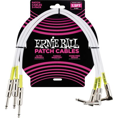 Ernie Ball 6056 46 cm fehér patchkábel