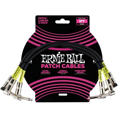 Ernie Ball 6075 30 cm fekete patchkábel