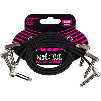 Ernie Ball 6222 Flat Ribbon 30 cm fekete patchkábel szett