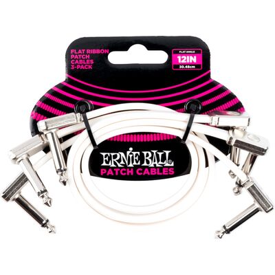 Ernie Ball 6386 Flat Ribbon 30 cm fehér patchkábel szett
