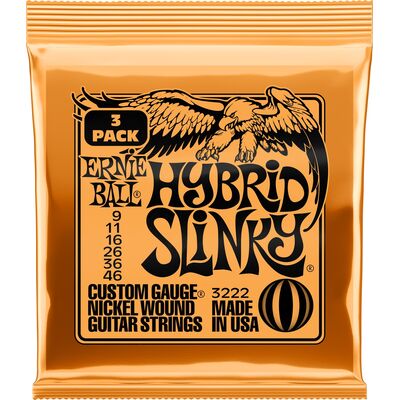 Ernie Ball 3222 Nickel Wound Hybrid Slinky 9-46 3 pack elektromos gitárhúr csomag