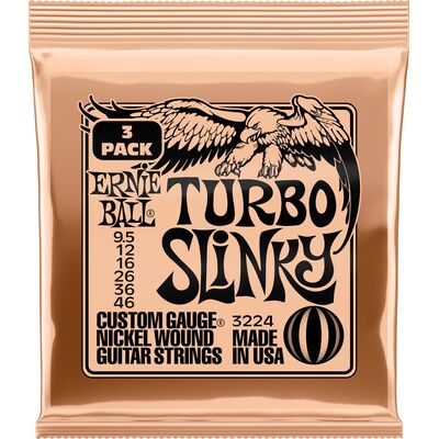 Ernie Ball 3224 Nickel Wound Turbo Slinky 9,5-46 3 pack elektromos gitárhúr csomag