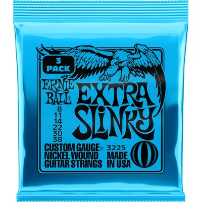 Ernie Ball 3225 Nickel Wound Extra Slinky 8-38 3 pack elektromos gitárhúr csomag