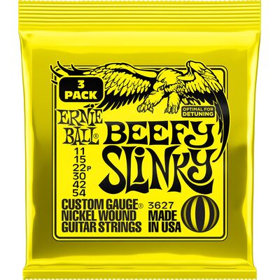 Ernie Ball 3627 Nickel Wound Beefy Slinky 11-54 3 pack elektromos gitárhúr csomag