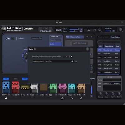 Valeton GP-100 multi-effekt processzor pedál, fekete