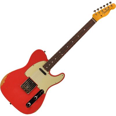 Fender Custom Shop 1964 Telecaster Relic RW Aged Fiesta Red elektromos gitár