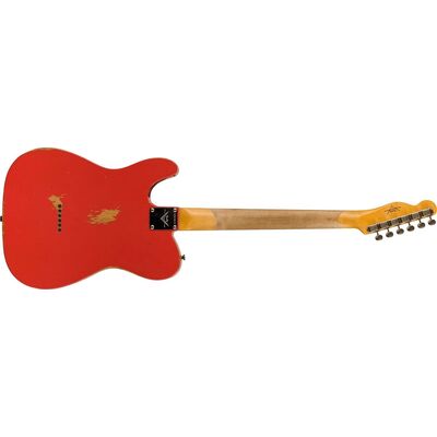 Fender Custom Shop 1964 Telecaster Relic RW Aged Fiesta Red elektromos gitár